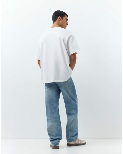 Pull&Bear Blue Straight-Leg Jeans for men