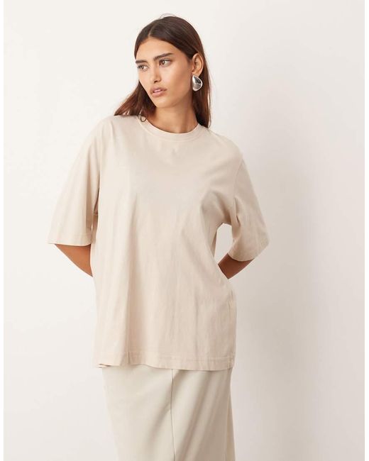 ARRANGE Oversized T-Shirt Van Jersey in het Natural