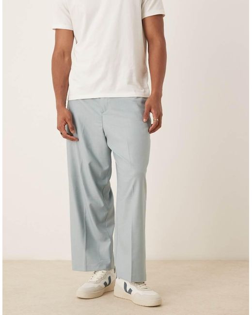 ASOS White Pull On Balloon Suit Trousers for men