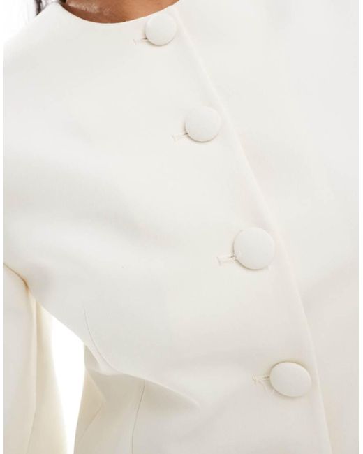 ASOS Blazer Zonder Kraag Met Coconmouwen in het White