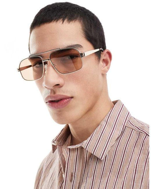 Occhiali Da Sole Aviatore di ASOS in Pink da Uomo