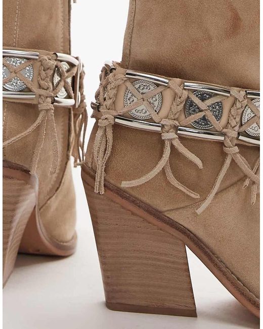 Bronx Brown New-kole Fringe Western Ankle Boots