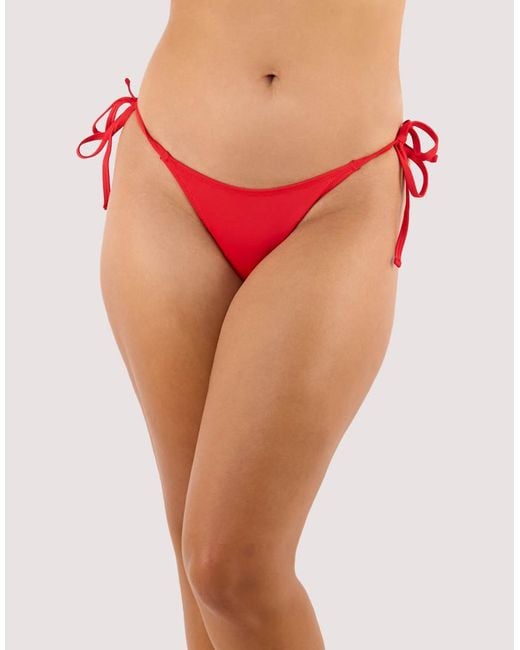 Wolf & Whistle Red Paloma Tie Side Bikini Brief