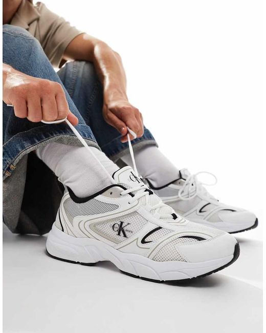 Calvin Klein Metallic Retro Tennis Trainers for men