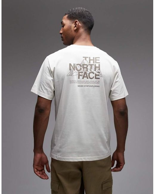 The North Face Gray Mountain Sketch Backprint T-Shirt for men