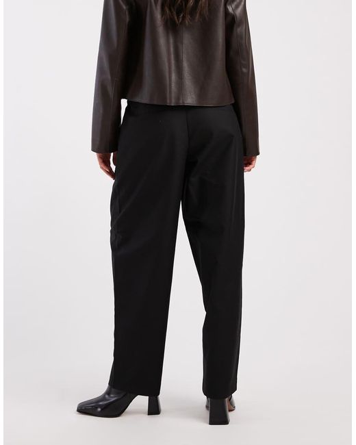 Object Black Pleat Front Barrel Leg Detail Trouser