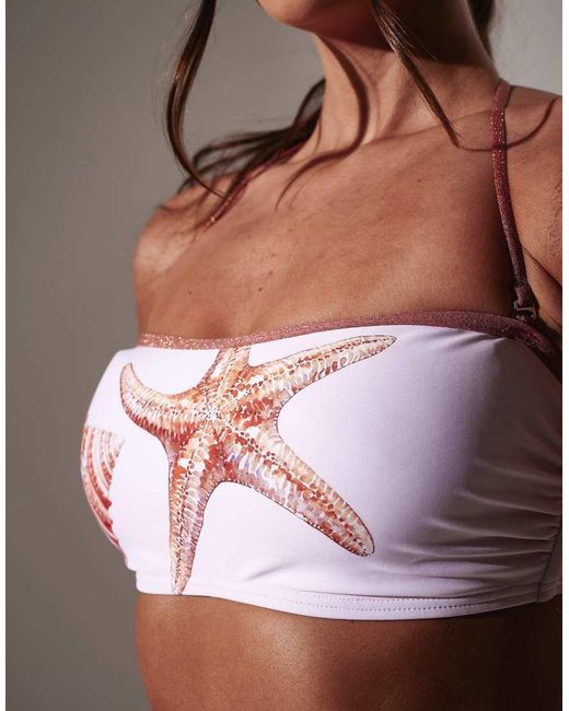 South Beach Brown Seashell Printed Bandeau Bikini Set