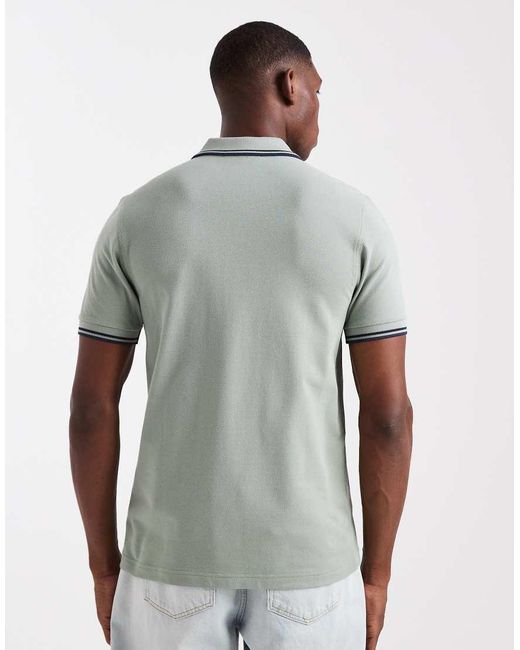 Fred Perry Gray Twin Tipped Polo Shirt for men