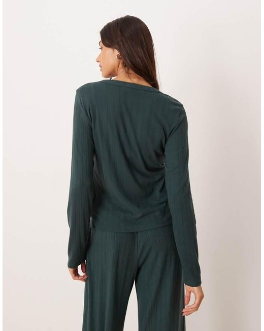 Abercrombie & Fitch Green Pointelle Pyjama Cardigan Co-ord