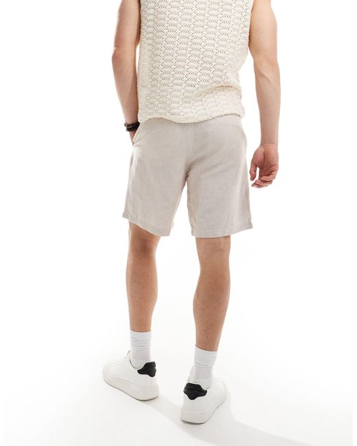 SELECTED – shorts aus leinenmix in Gray für Herren
