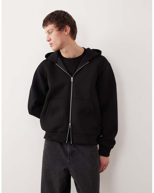 Jack & Jones Blue Oversized Hoodie With Double Zip for men