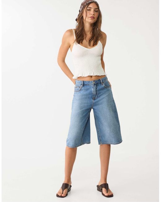 Top à bretelles avec détail élastiqué - écru Stradivarius en coloris White