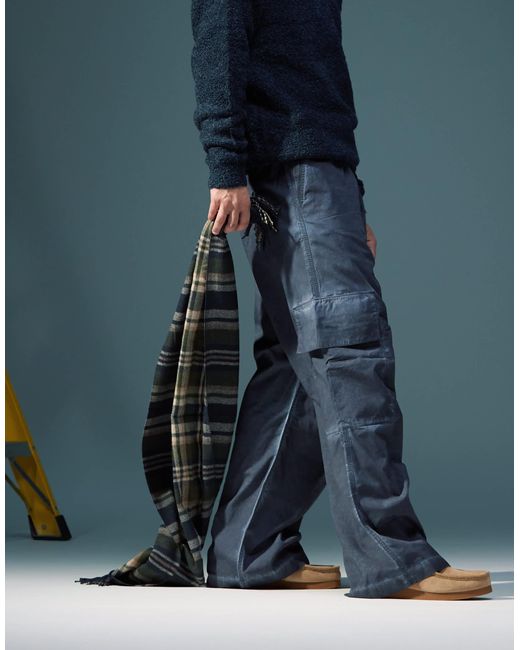 ASOS – sehr weite cargohose in Blue für Herren