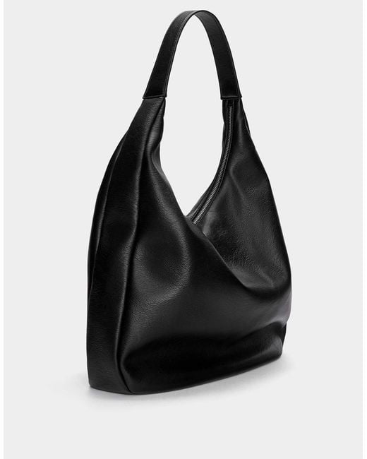Pull&Bear Black – kunstleder-shopper