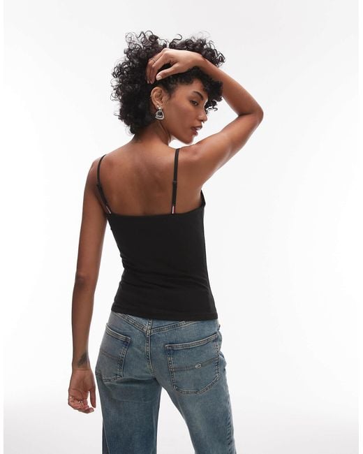 Tommy Hilfiger Black Essential Strappy Top