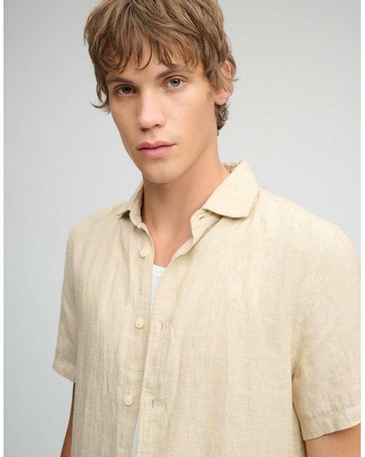 Superdry Natural Riviera Short Sleeve Linen Shirt for men
