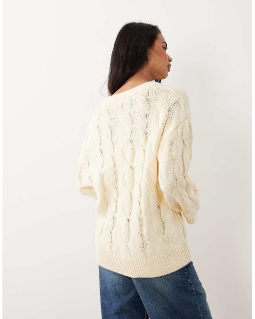 Gina Tricot Blue Rich Cotton Knit Cable Cardigan