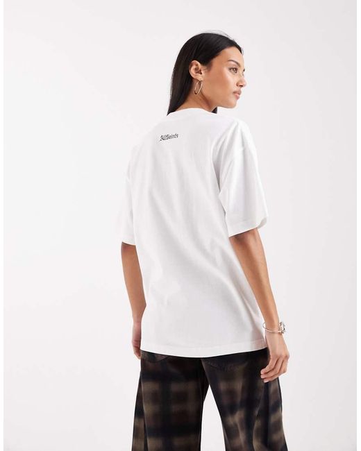AllSaints White Etta Snakehead Back Graphic Tee