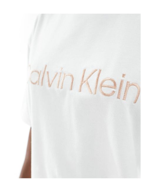 Calvin Klein White Pure Cotton T-shirt And Short Set