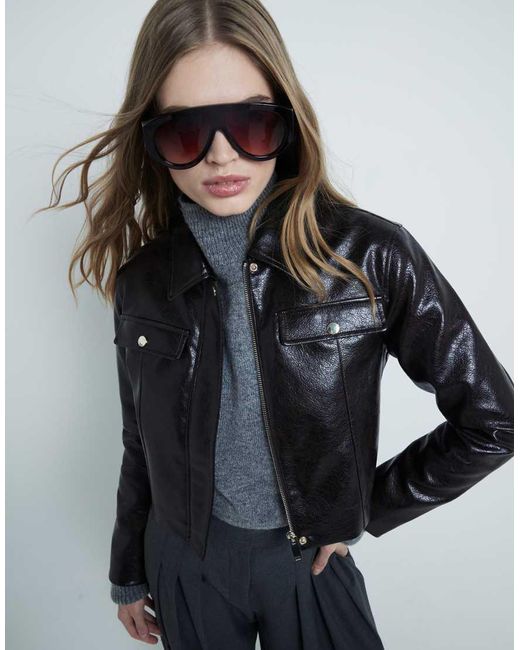 River Island Black Harrington Jacket