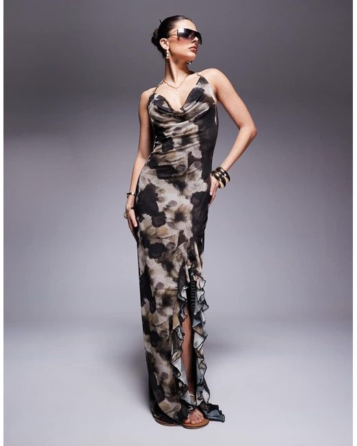 South Beach Maxi-Strandjurk Van Mesh in het Blue