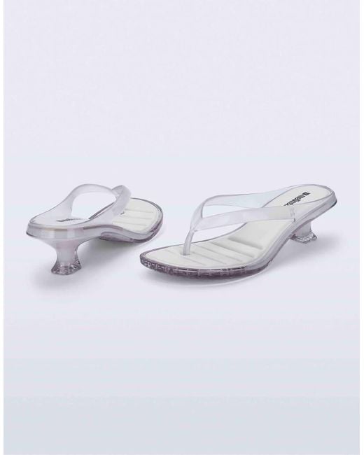 Melissa White Thong Kitten Heel