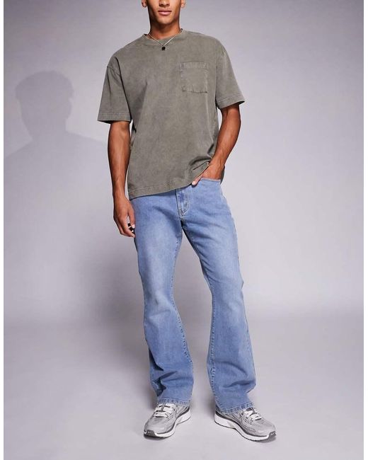 Liquor N Poker Smalle Flare Jeans in het Purple voor heren