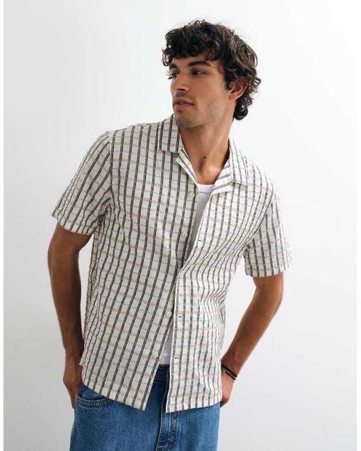 Levi's Blue Standard Pocket Sunset Camp Checked T-Shirt for men