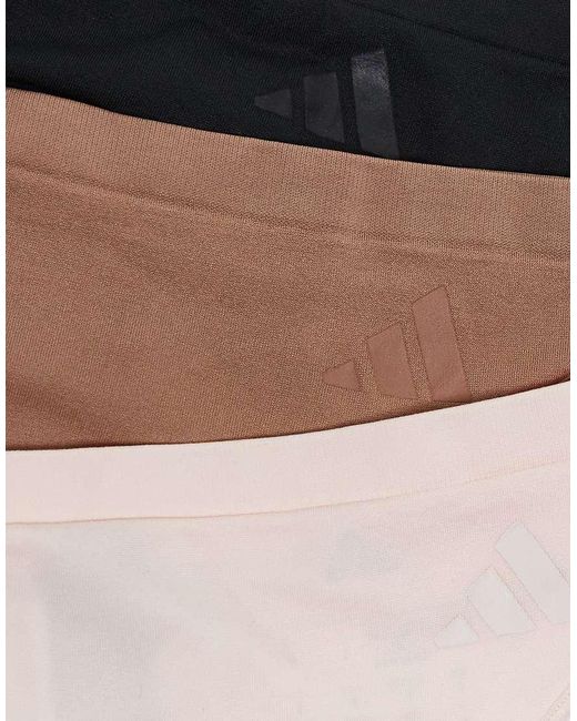 Adidas White Seamless 3 Pack Thong