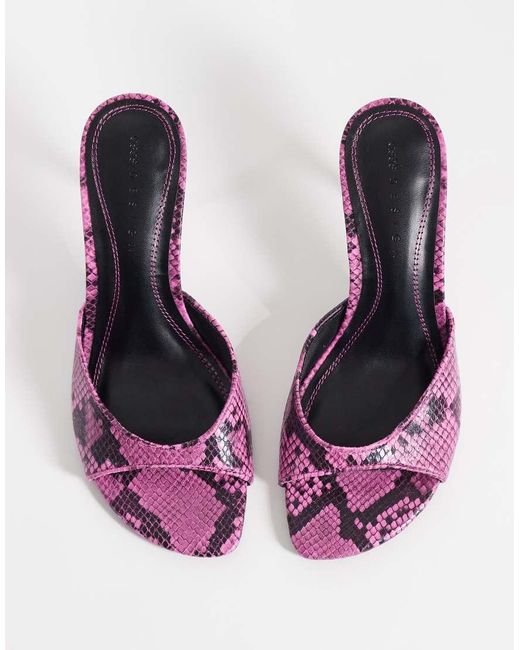 ASOS Purple Hooray Mid-heeled Mules