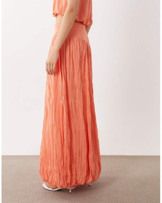 ASOS Pink Bubble Hem Maxi Skirt