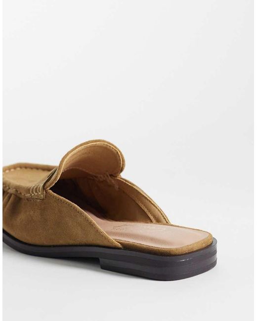 New Look White Faux-suede Backless Loafers