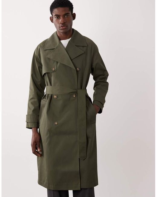 ASOS Green Oversized Trench Coat for men