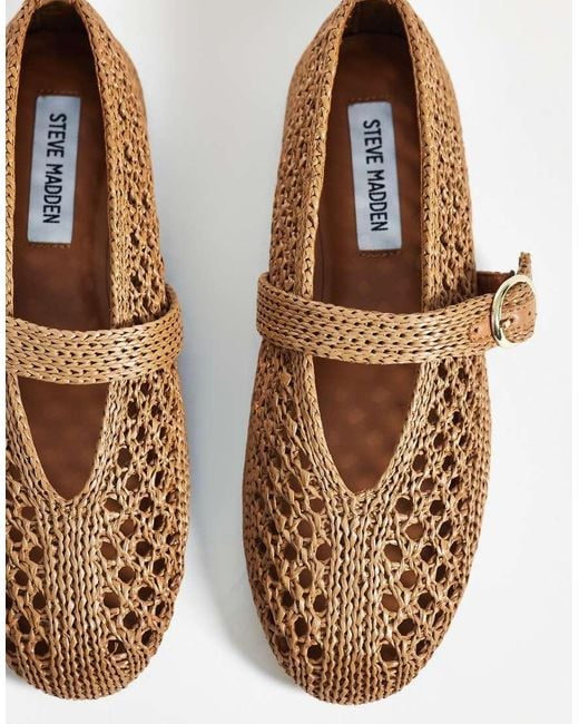 Steve Madden Brown Alara Woven Ballet Flats