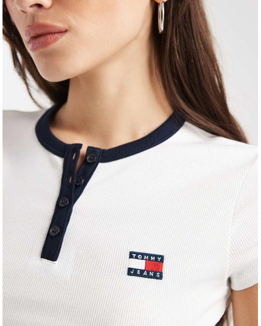 Tommy Hilfiger White Badge Slim Fit Henley T-Shirt