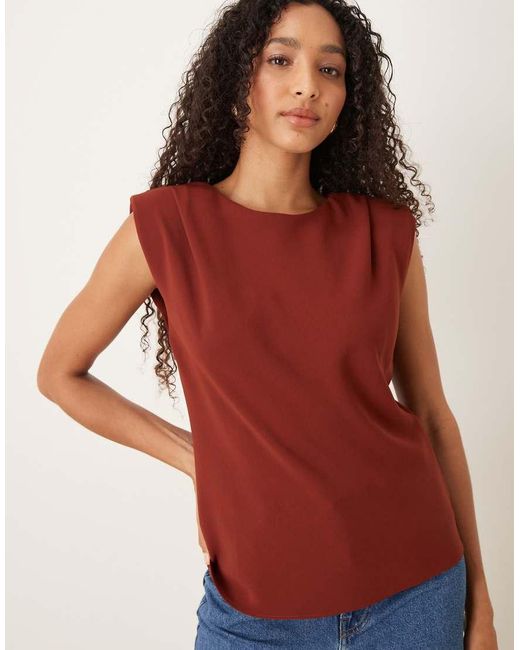 Mango Mouwloze Blouse in het Red