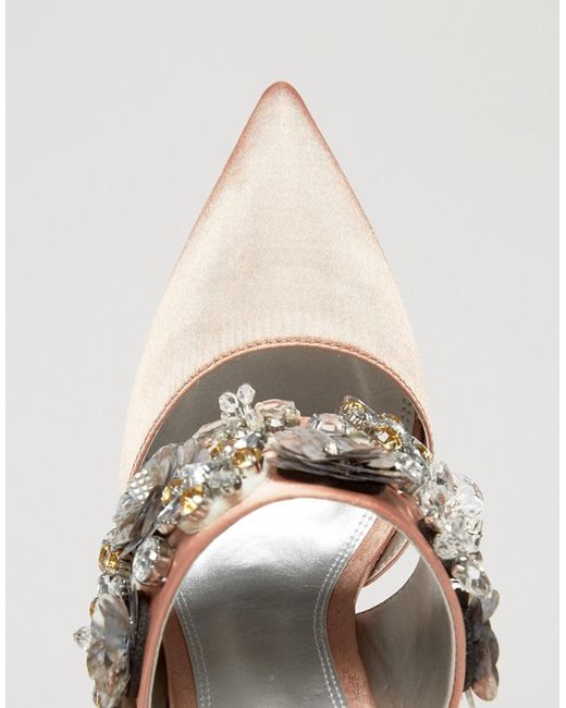 Asos Papaya Bridal Embellished Heels in Natural Lyst