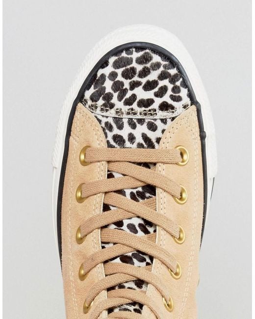 Converse Chuck Taylor All Star Leopard Hi Top Sneakers In Tan in Beige  (Natural) | Lyst