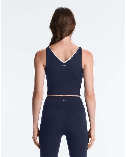 Oysho Blue Comfortlux V-Neck Strappy Tank Top