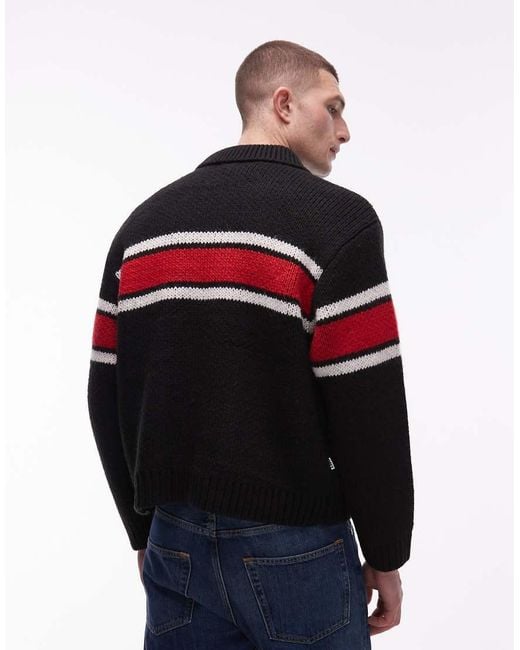 Obey Blue Bernard Zip Through Cardigan for men