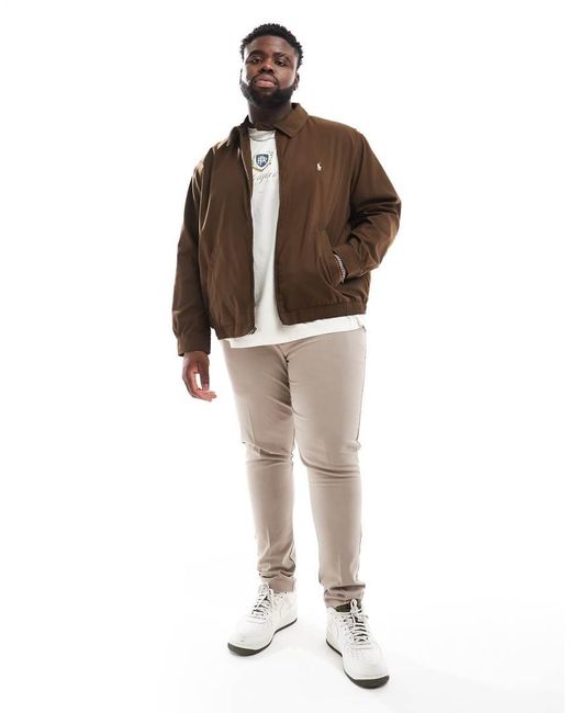 Polo Ralph Lauren Big Tall Bi swing Icon Logo Poly Twill Lined Harrington in Brown for Men Lyst UK