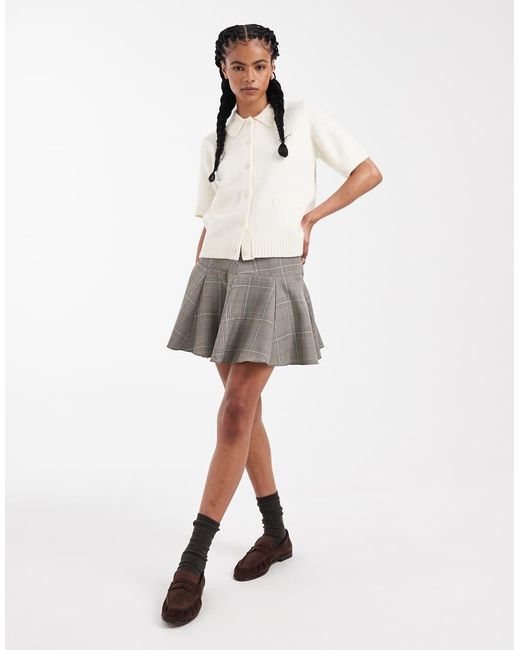Threadbare White Short Sleeve Cardigan With Collar