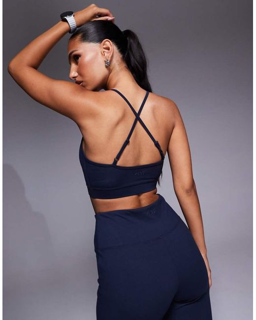 4505 Blue Icon Light Support Sports Bra With Adjustable Straps