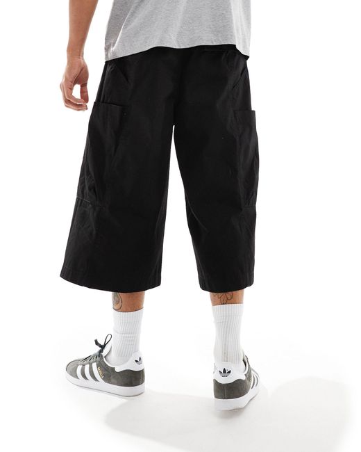 Weekday White Leroy Long Loose Fit Cargo Shorts for men
