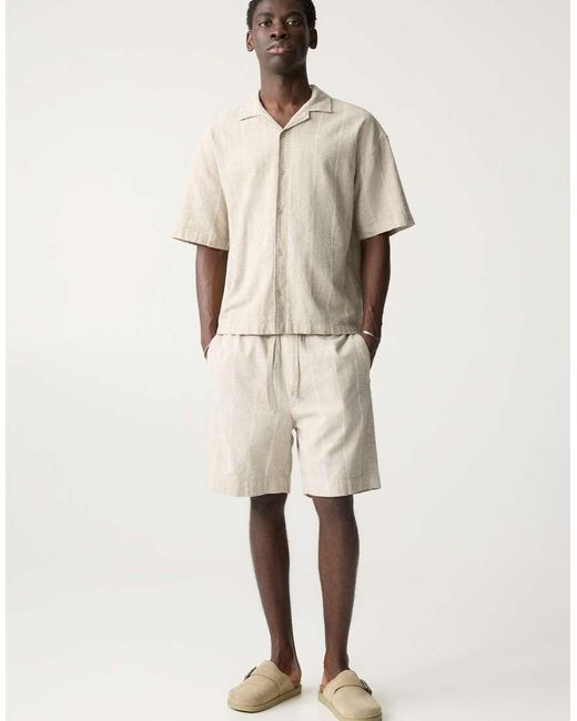 Bermuda Stile Joggers di Pull&Bear in Natural da Uomo