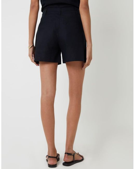 Threadbare Black Linen Blend Tailored Shorts