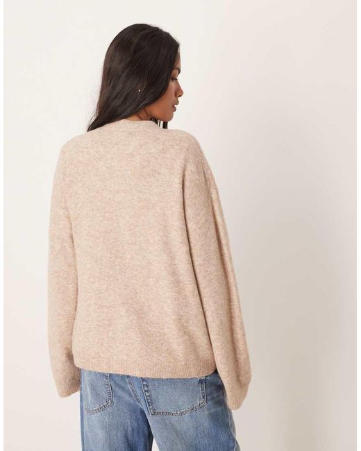 Glamorous Natural Oversized V Neck Cardigan