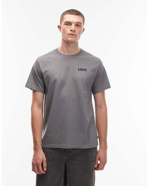 Levi's Gray Western Back Graphic Relaxed T-shirt for men