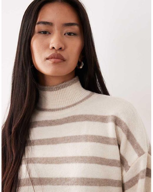 Vila Red High Neck Stripe Jumper
