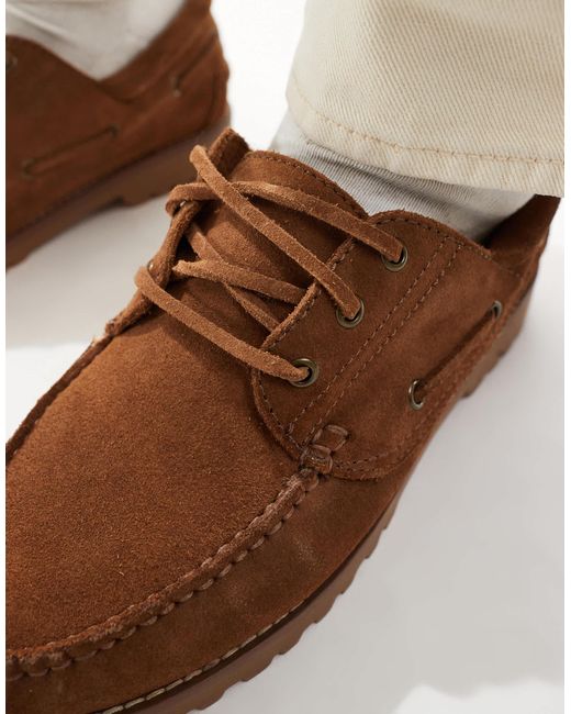Chaussures bateau en daim Jack & Jones pour homme en coloris White